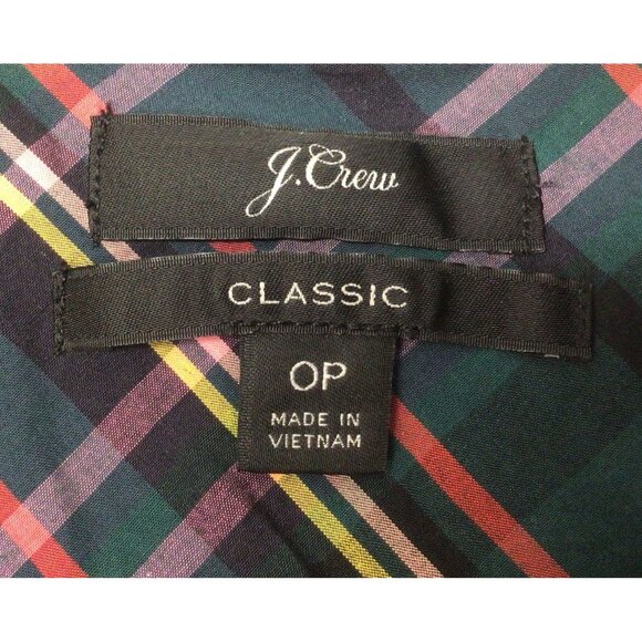 J. Crew Classic Women's OP Popover Shirt Cotton Long Sleeve Tartan Plaid Petite - Picture 6 of 9